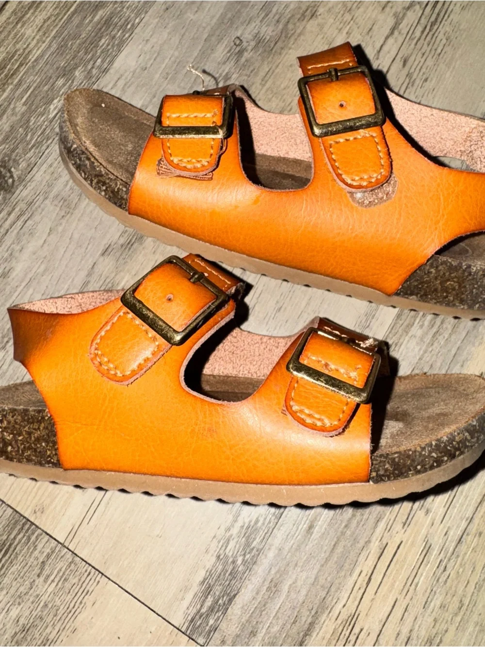 Cat & Jack Orange Double-Buckle Kids Sandals